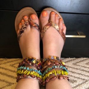 Colorful beaded sandals